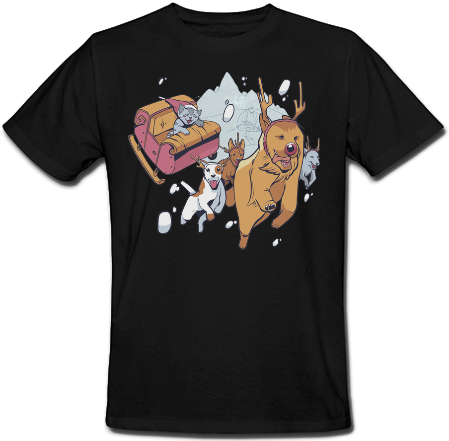 

Футболка Fat Cat Christmas Animal (чёрная) XXL 41553