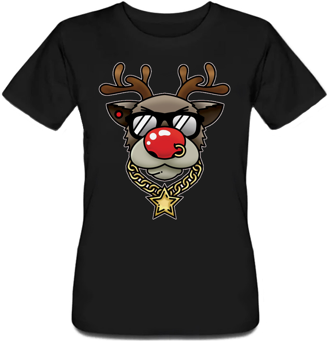 

Женская футболка Fat Cat Bling Rudolph (чёрная)  42598, Женская футболка Fat Cat Bling Rudolph (чёрная) L 42598