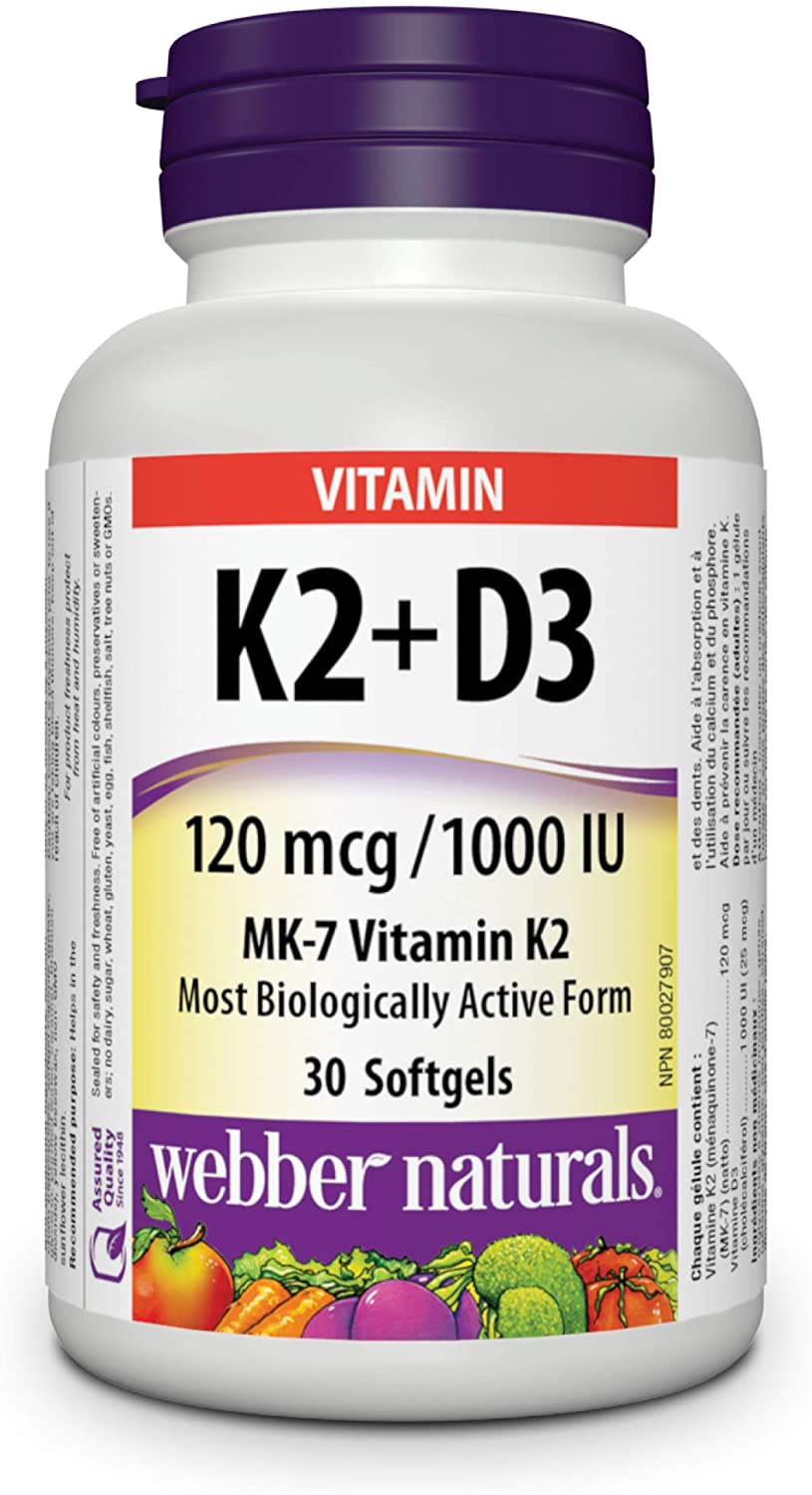 

Витамины Webber Naturals Vitamin K2 + D3 30 капсул (4384303473)