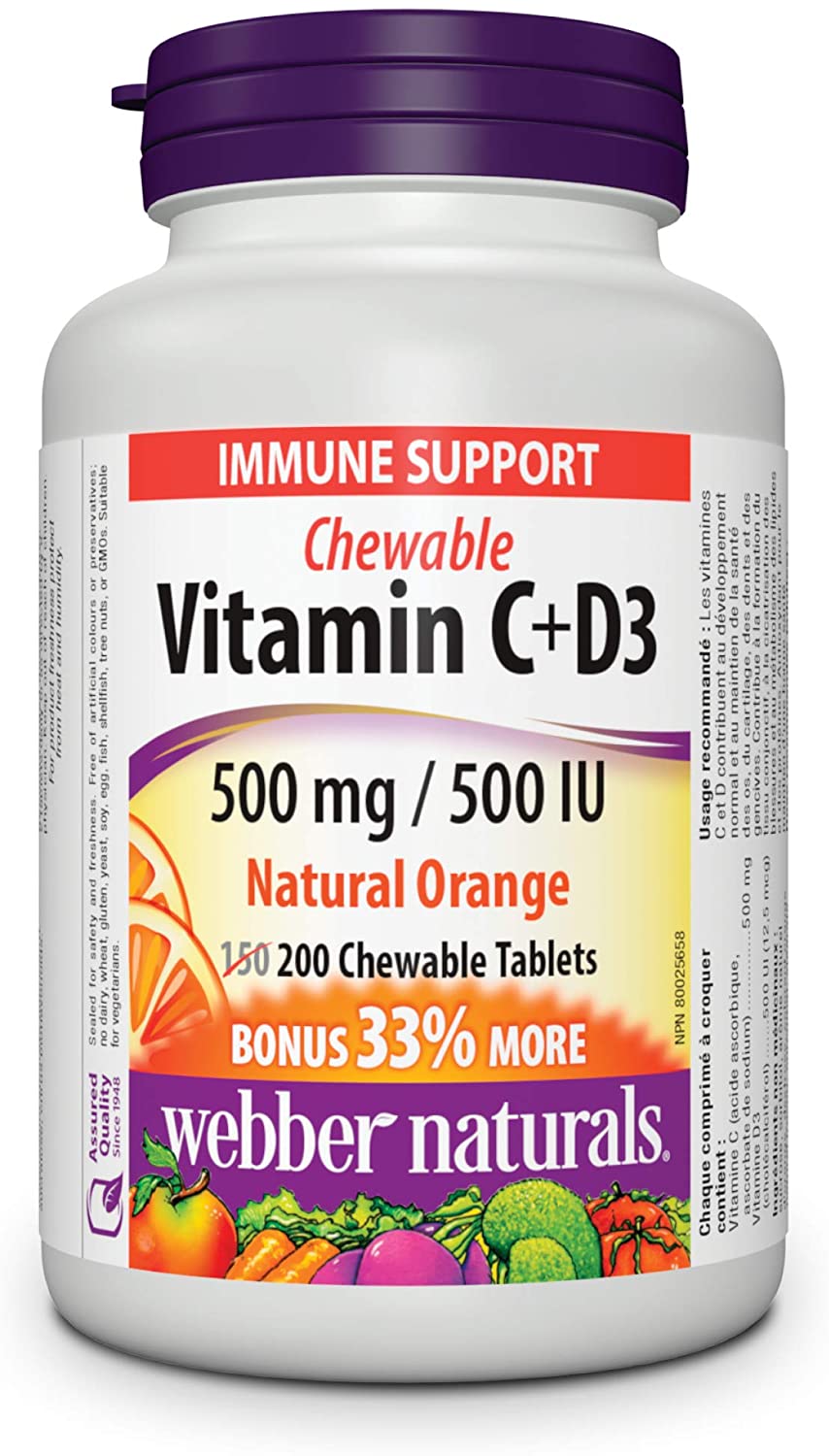 

Витамины Webber Naturals Vitamin C + D3 200 таблеток (4384303466)