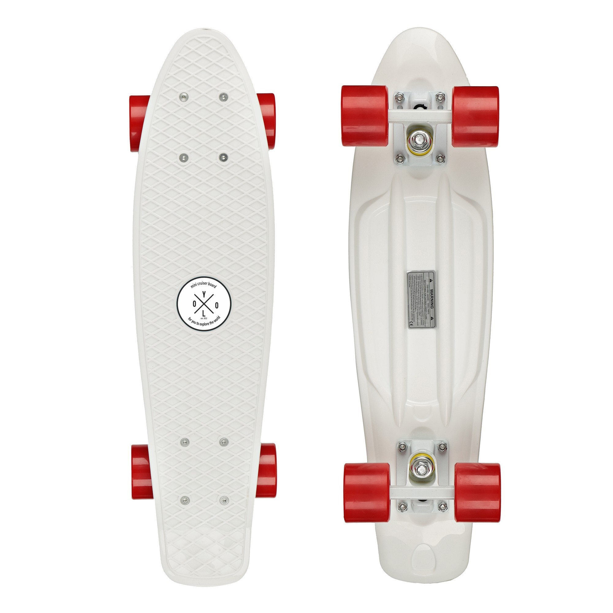 

Пенни борд(Скейт борд, круизер) YOLO 22” White/Red зборка в Украине