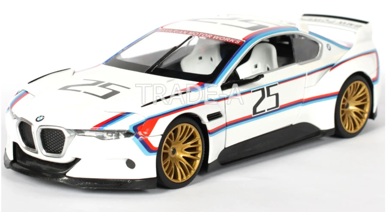 

Машинка Автопром 68257 BMW CSL Hommage R 1:23 белая