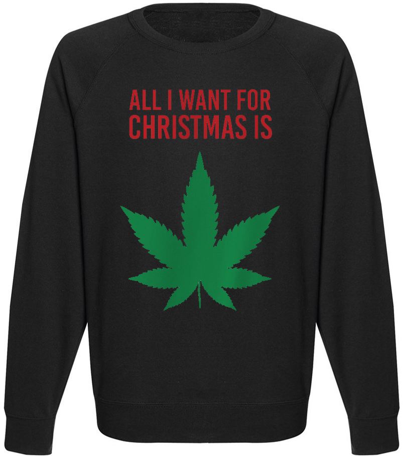 

Мужской свитшот Fat Cat All I Want For Christmas Is Weed (чёрный)  41206, Мужской свитшот Fat Cat All I Want For Christmas Is Weed (чёрный) M 41206
