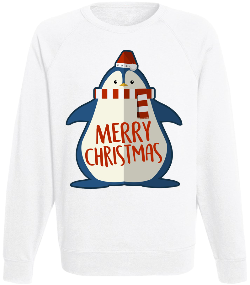 

Мужской свитшот Fat Cat Penguin Merry Christmas (белый)  40996, Мужской свитшот Fat Cat Penguin Merry Christmas (белый) L 40996