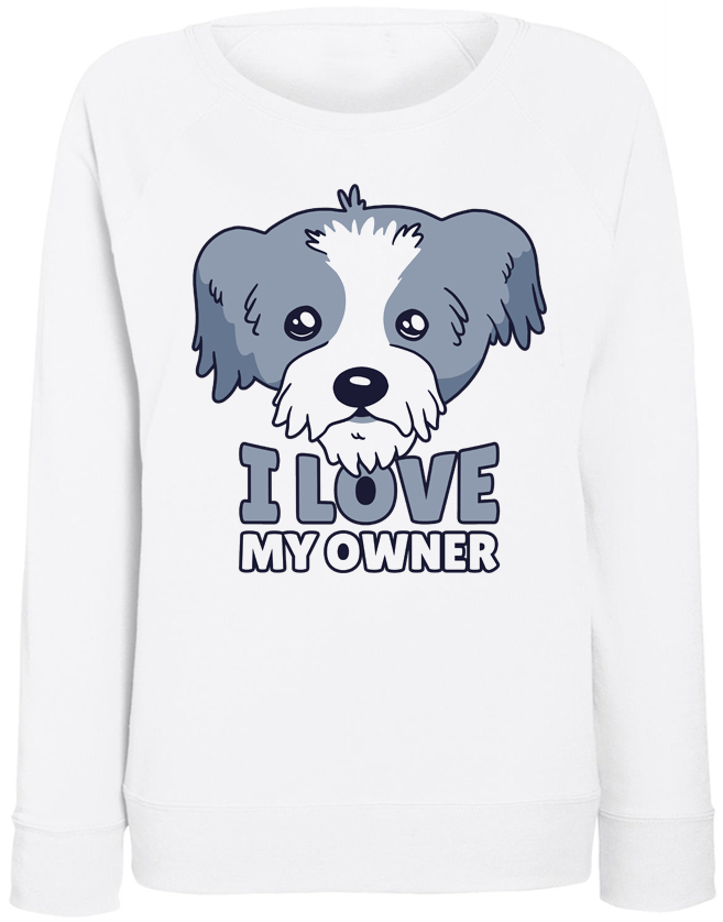 

Женский свитшот Fat Cat I Love My Owner (белый) XXL 40576