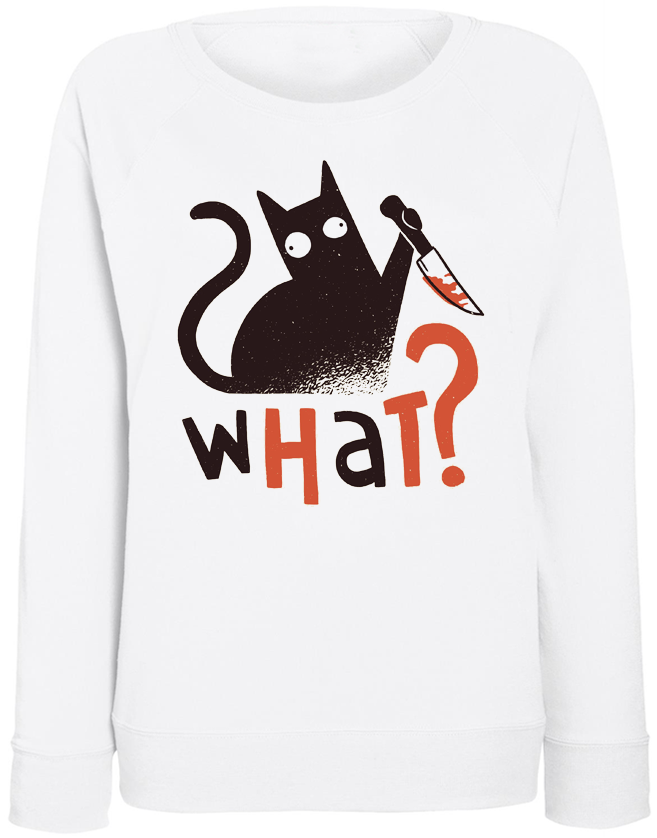 

Женский свитшот Fat Cat What (белый) XXL 40471
