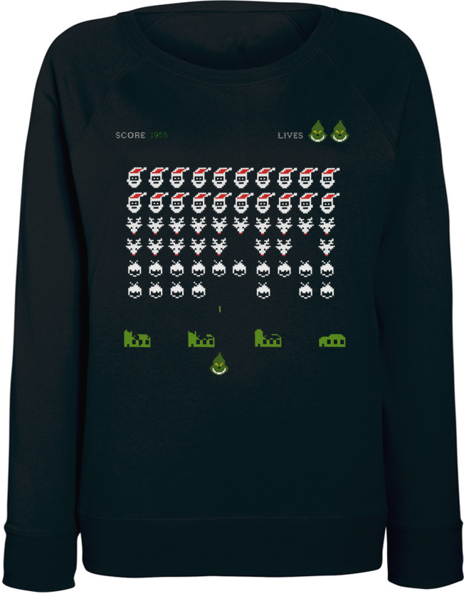 

Женский свитшот Fat Cat Festive Space Invaders (чёрный)  44229, Женский свитшот Fat Cat Festive Space Invaders (чёрный) XL 44229