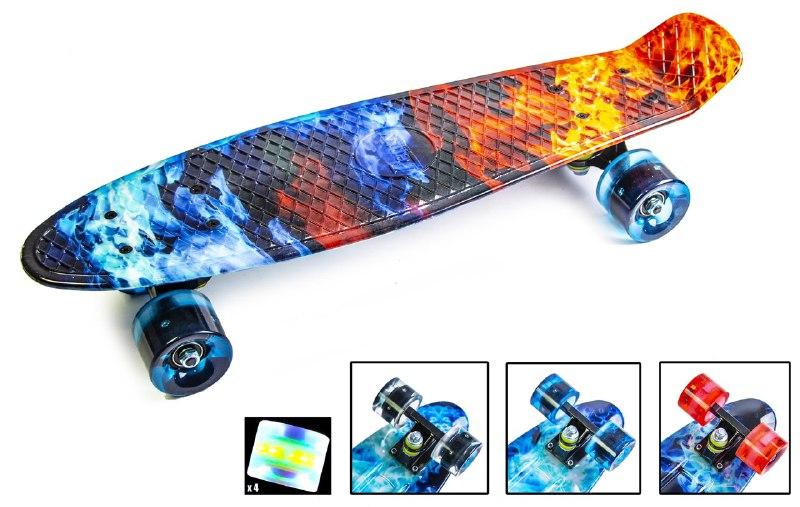 

Пенни Борд Penny Board "Огонь и лед" Светящиеся колеса
