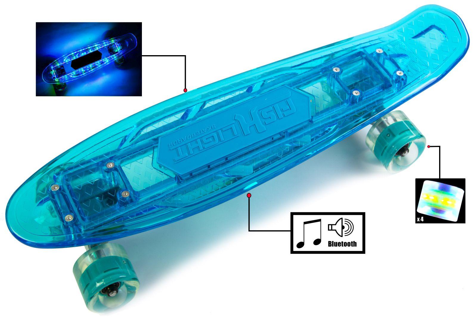 

Пенни Борд "Fish Skateboard Original" Музыкальная и светящаяся "Blue" Светящиеся колеса