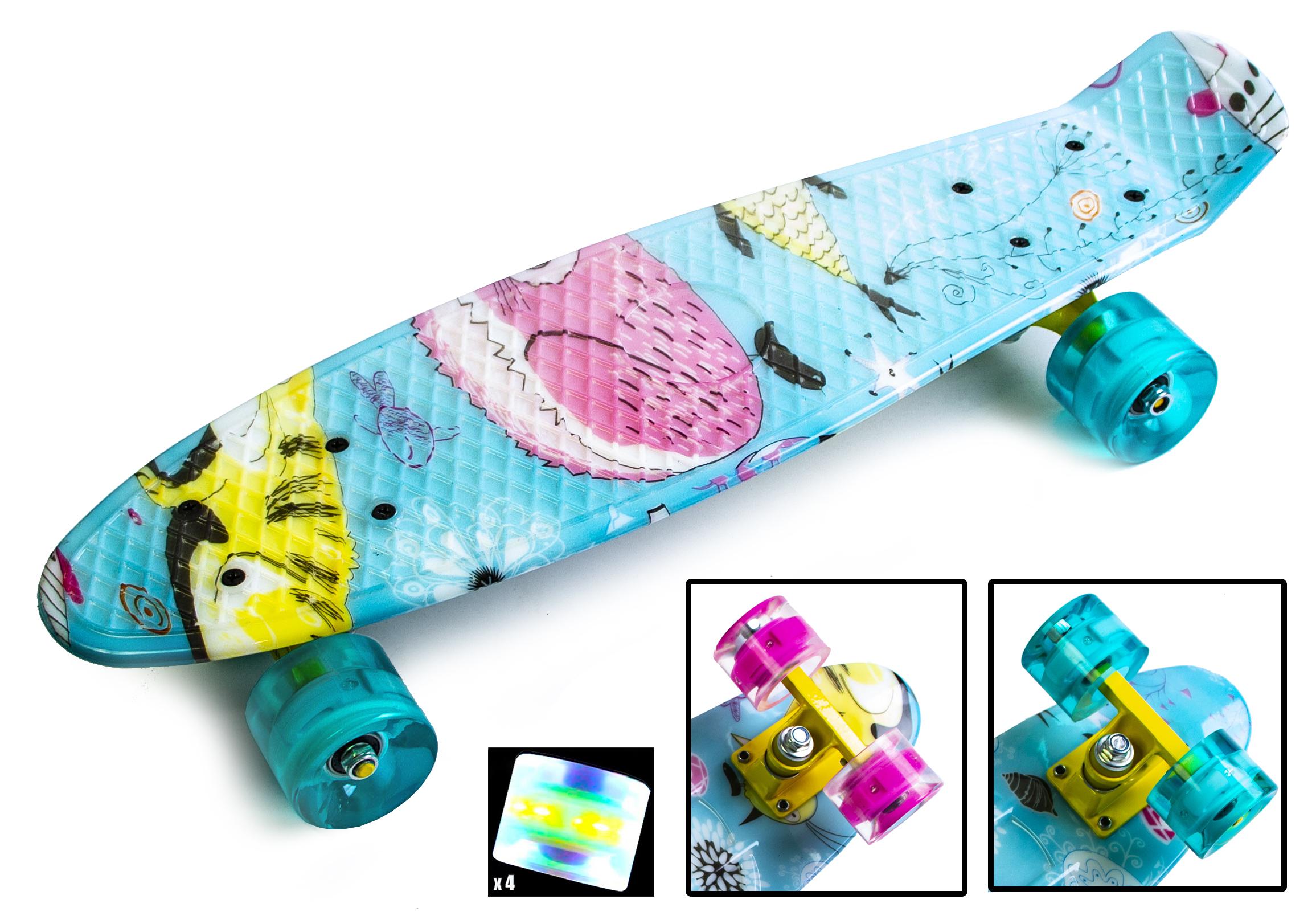 

Пенни Борд Penny Board "Cool Cat" Светящиеся колеса