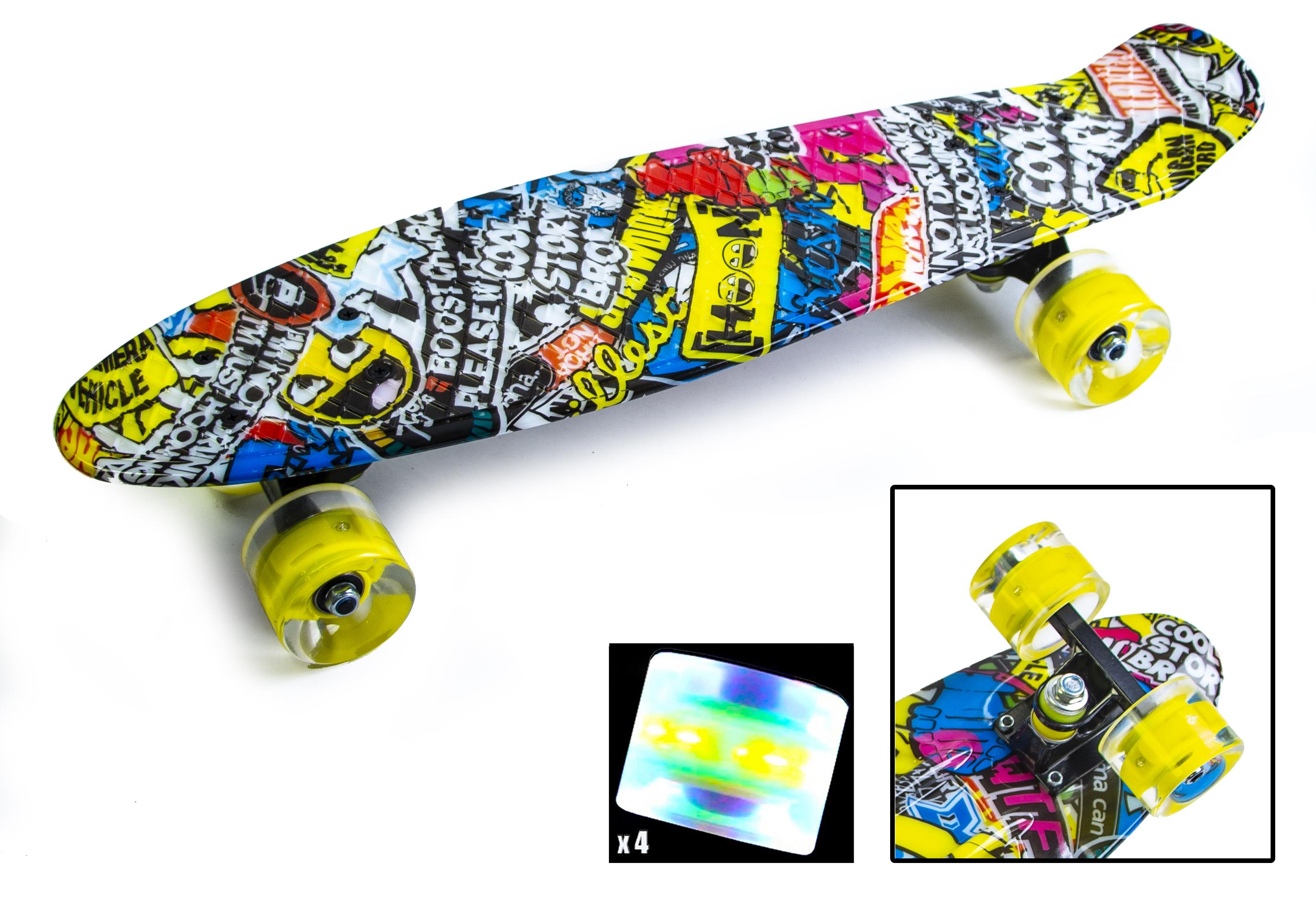 

Пенни Борд Penny Board "Graffiti" Светящиеся колеса