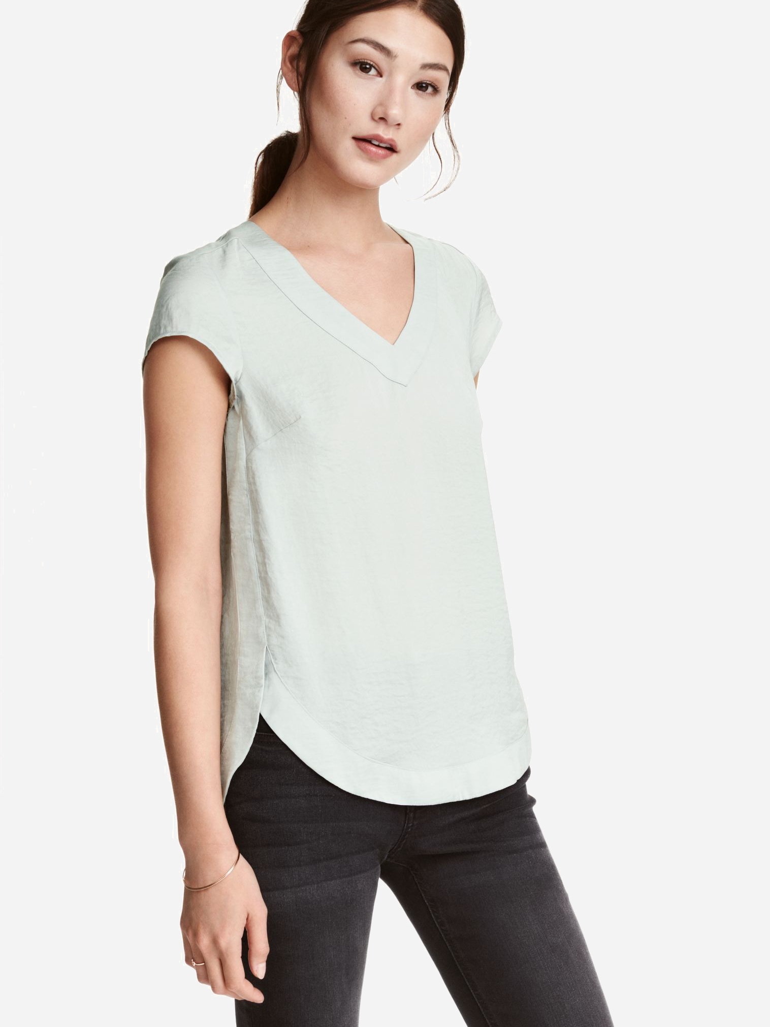 

Футболка H&M 389542b14 32 Светло-серая