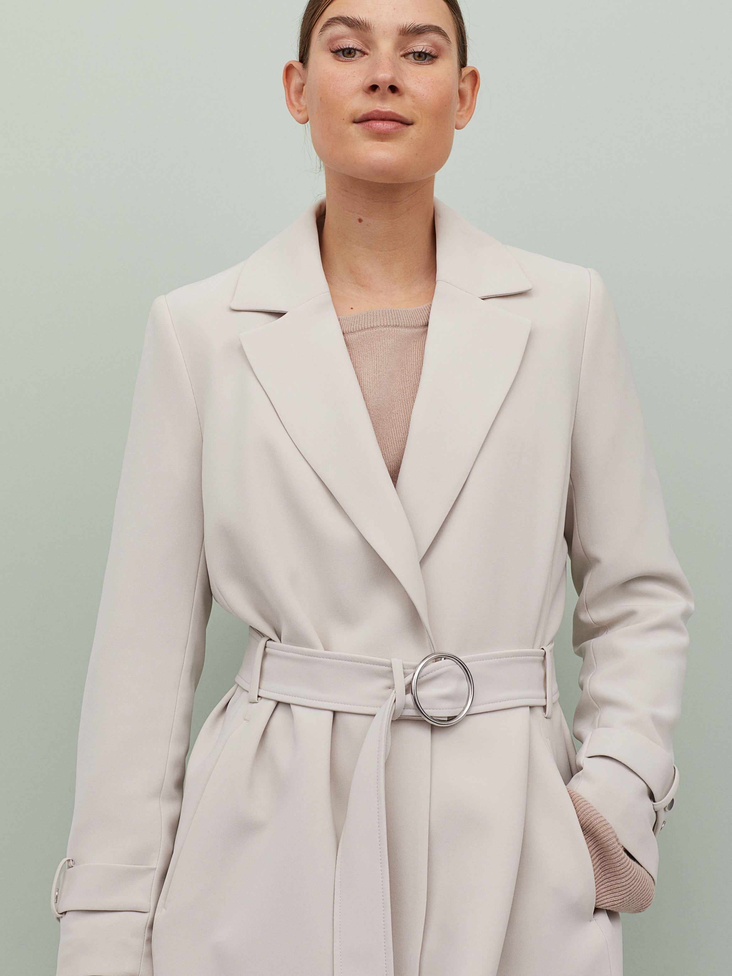 

Тренч H&M 832995b14 M Серый