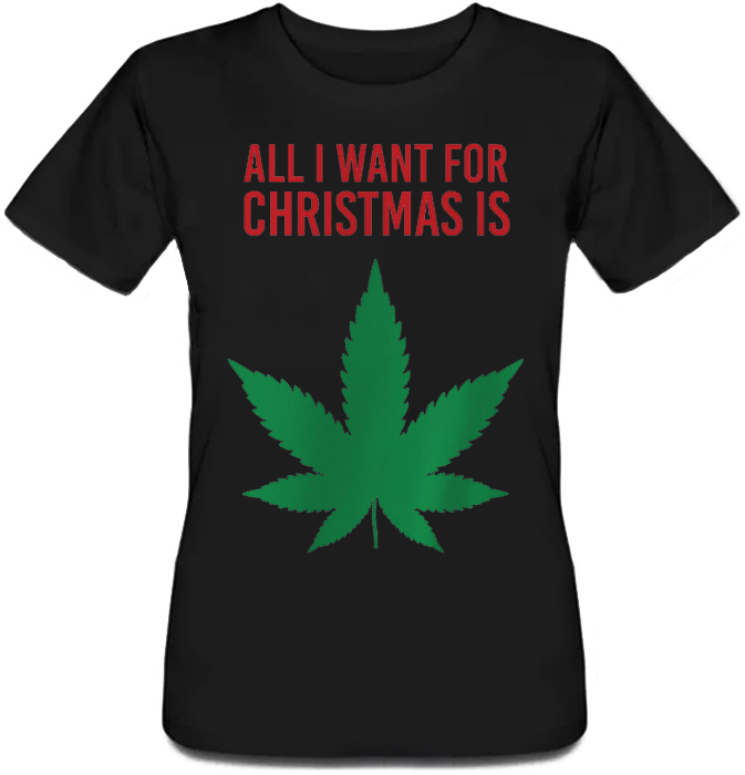 

Женская футболка Fat Cat All I Want For Christmas Is Weed (чёрная)  42745, Женская футболка Fat Cat All I Want For Christmas Is Weed (чёрная) XL 42745