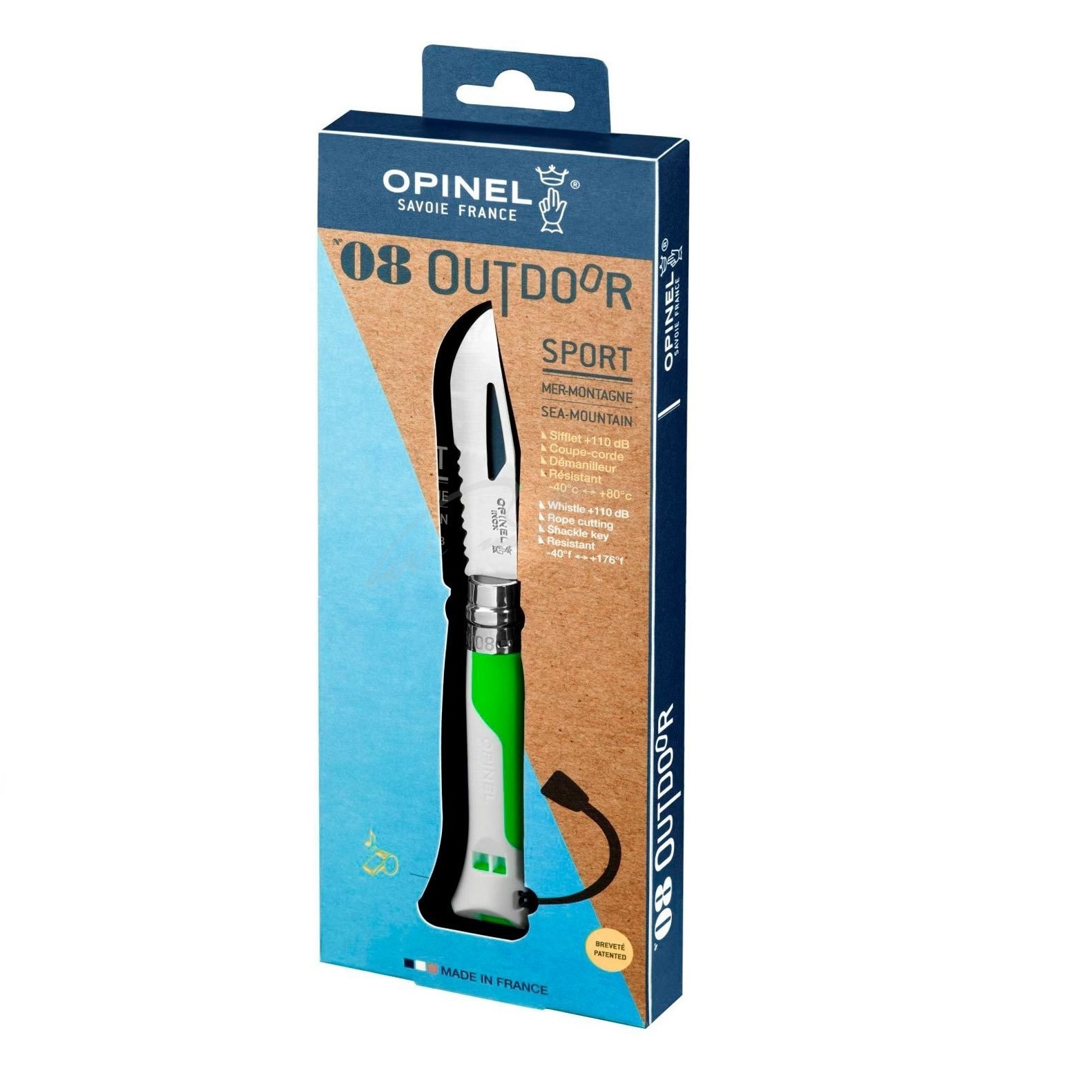 

Нож Opinel №8 Outdoor Fluo Green. 2046642