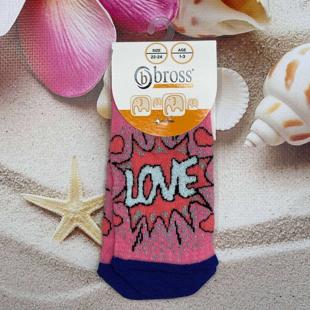 

Носки детские Bross 10-14р Розовые с темно-синим