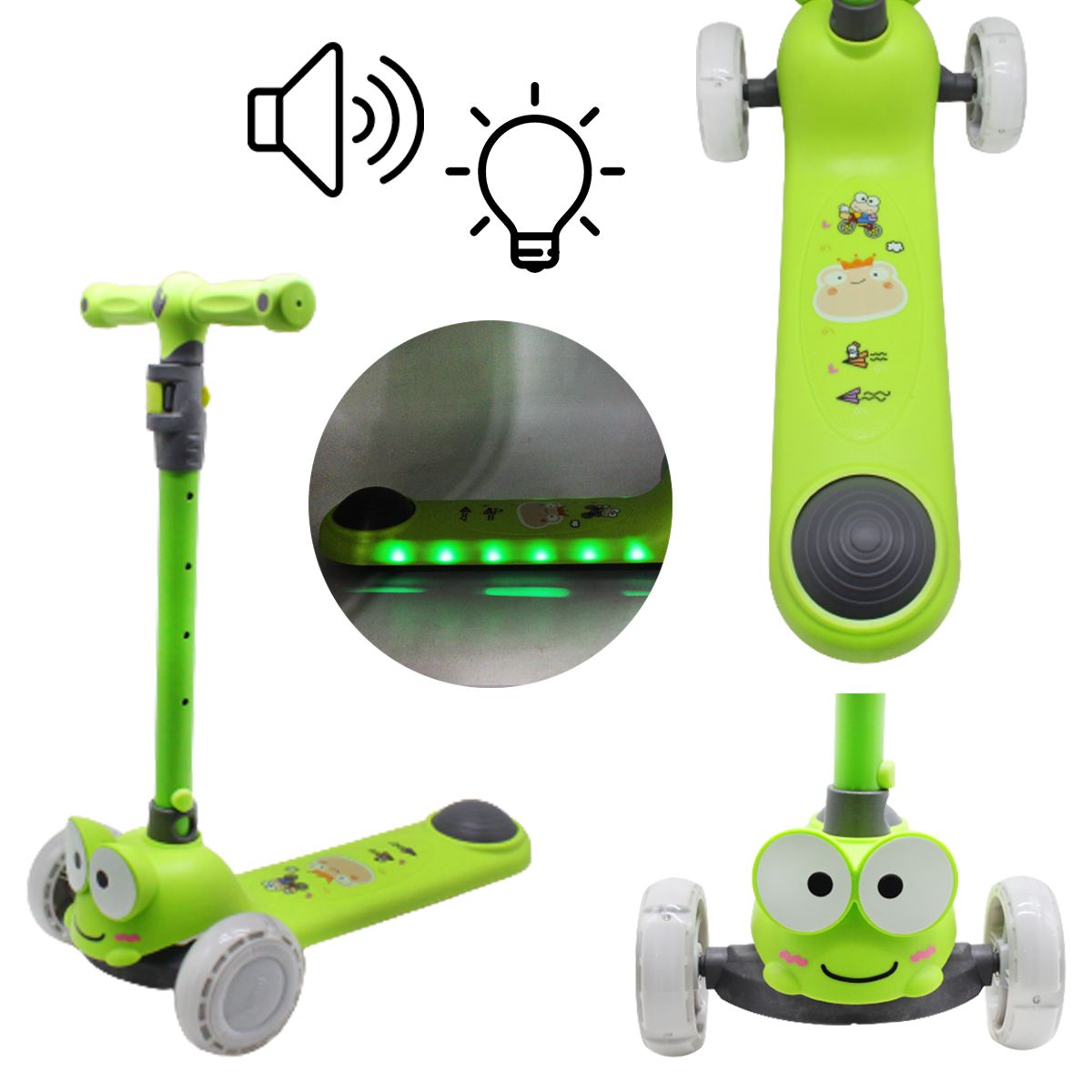 

Самокат трехколесный Мордашки салатовый MiC (GS-0089) (166193)