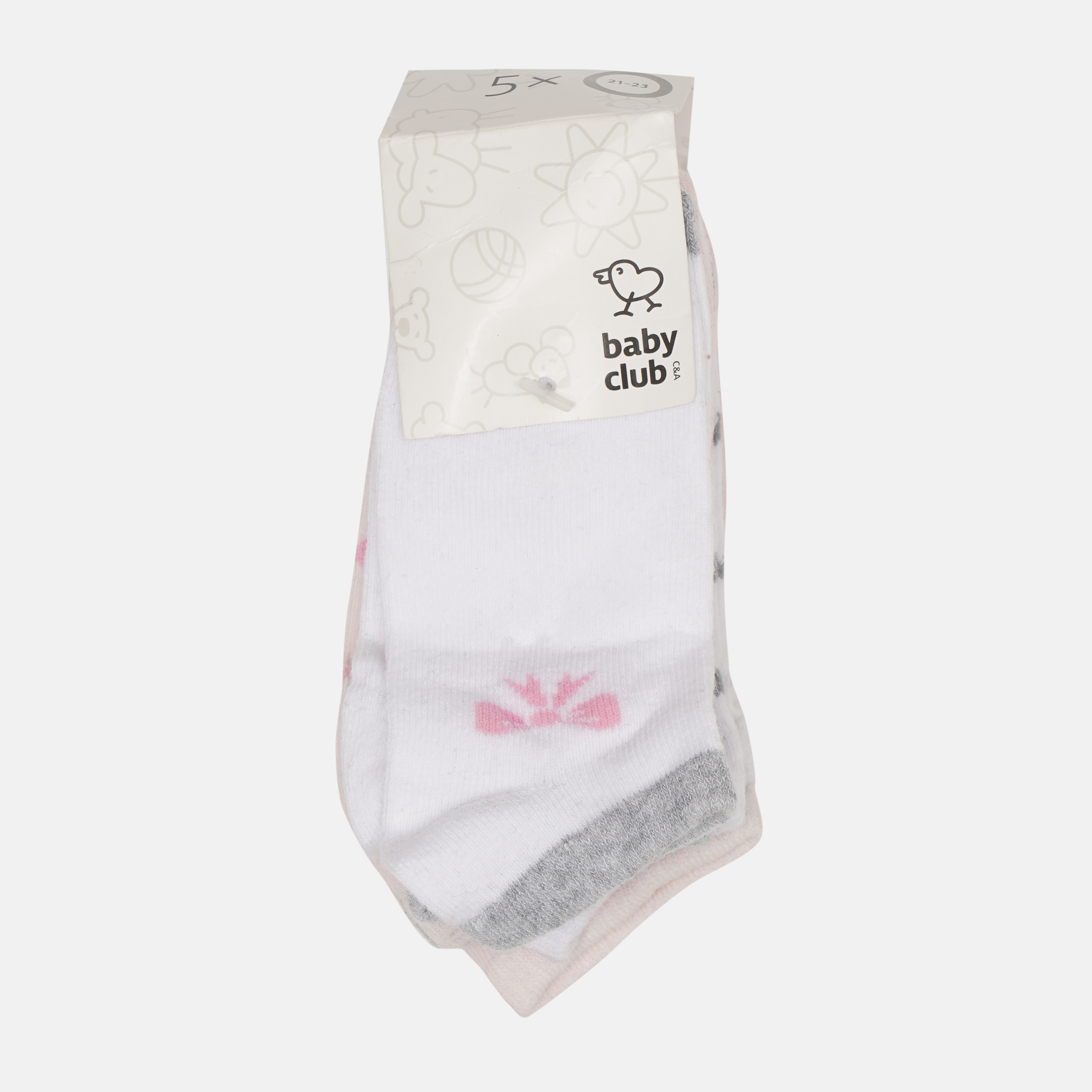 

Набор носков C&A 318-12-79840-500 - (1,5-2 года) 5 пар Белый/Розовый/Серый, Набор носков C&A 318-12-79840-500 21-23 (1,5-2 года) 5 пар Белый/Розовый/Серый