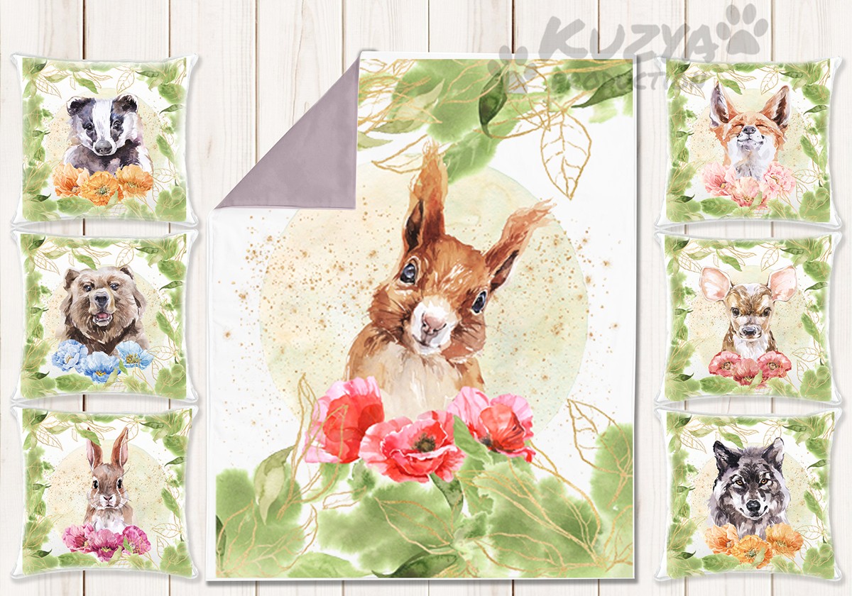 

Набор сатиновых панелей Лесные звери № 3 Kuzya Production