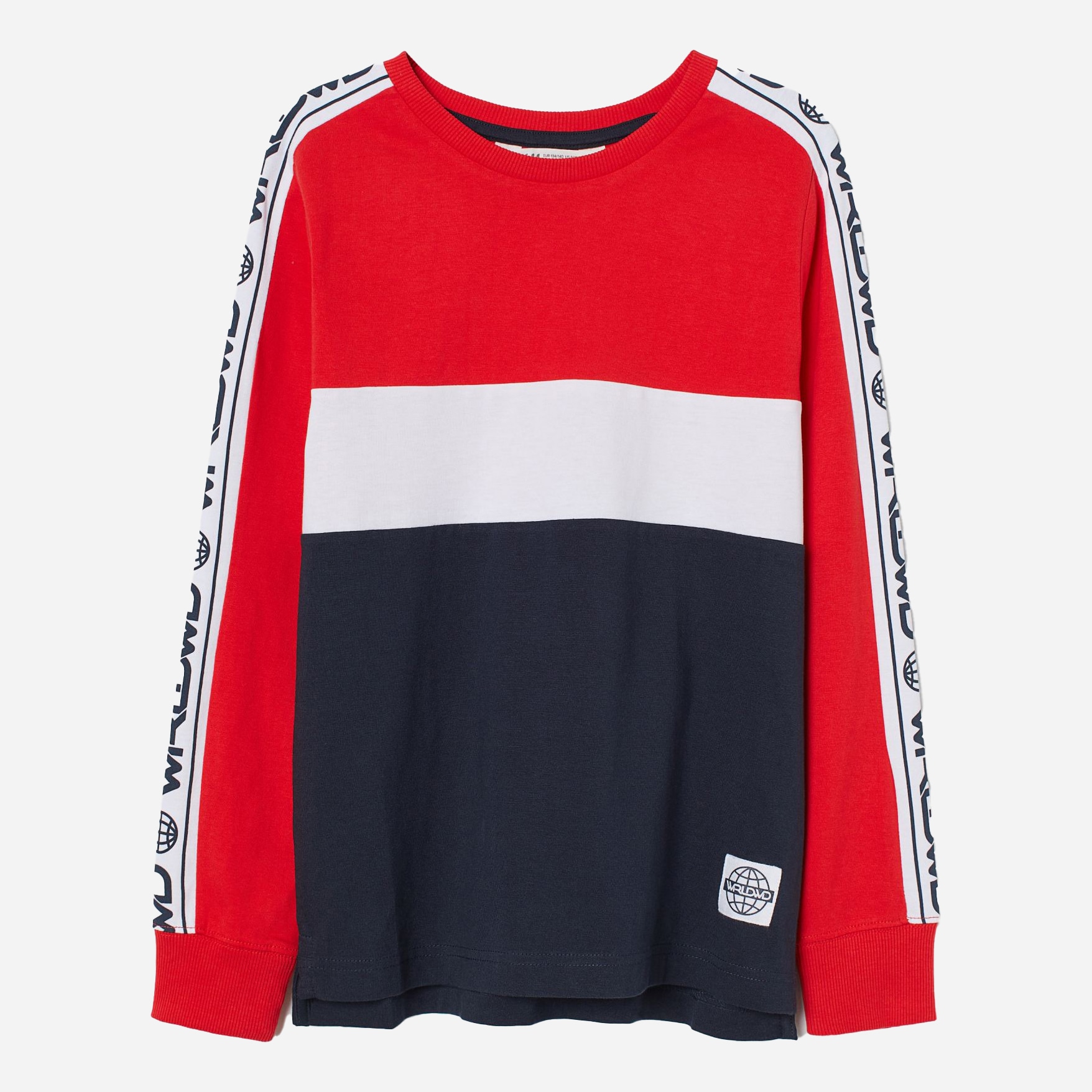 

Футболка с длинным рукавом H&M 1507-8859782 134-140 см Бело-красный/Полоска
