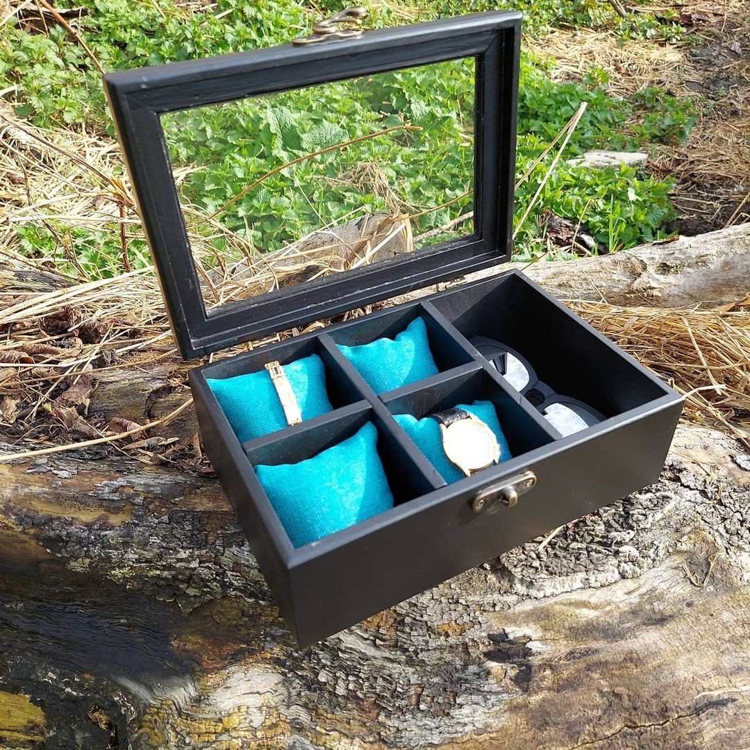 

Шкатулка Wooden Organizer, хранение часов, очков, 230*155*100мм