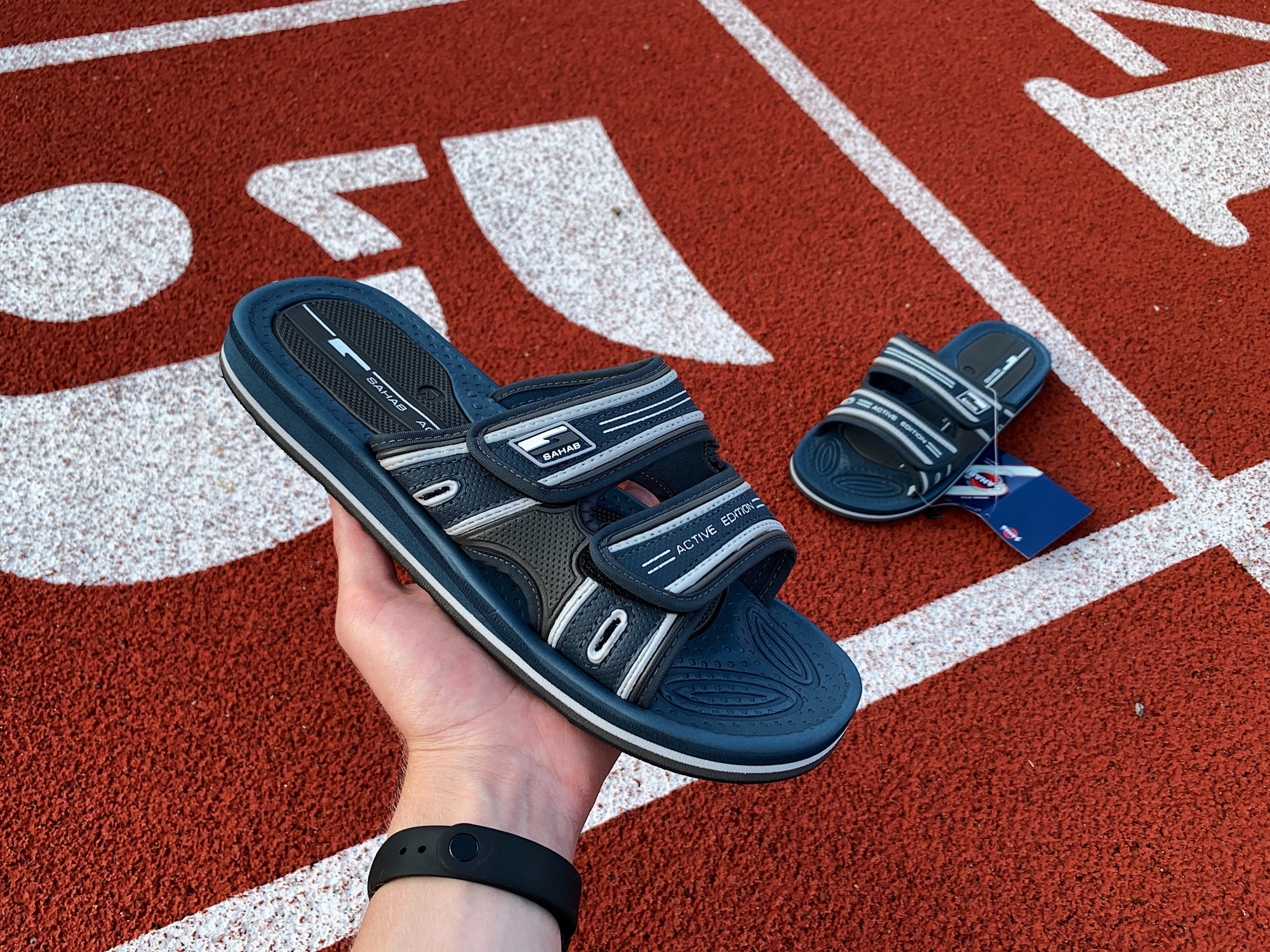 

Шлепанцы на липучке SAHAB SH 20-007M 42 Dk.Blue-Dk.Grey синие с серым