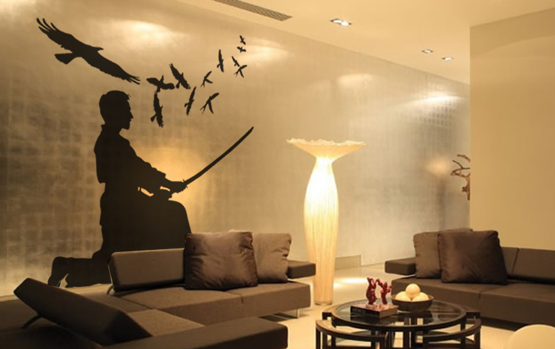 

Виниловая интерьерная самоклеющаяся наклейка Самурай 95х106 см, матовая