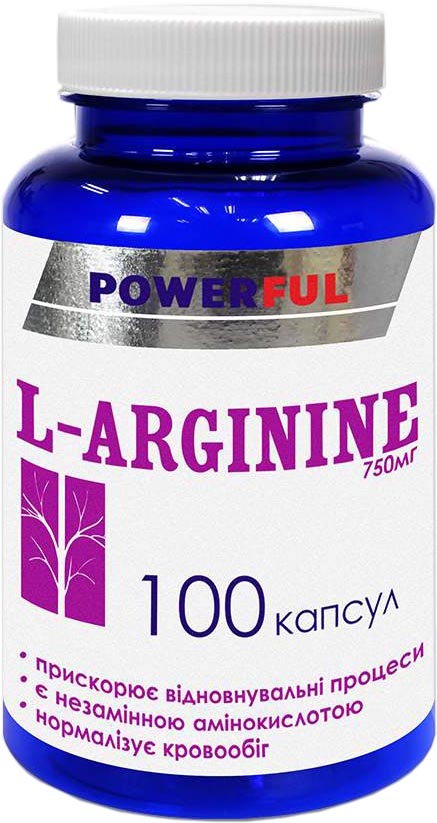 

Аминокислота Красота и Здоровье L-Arginine POWERFUL 750 мг 100 капсул (4820142434183)