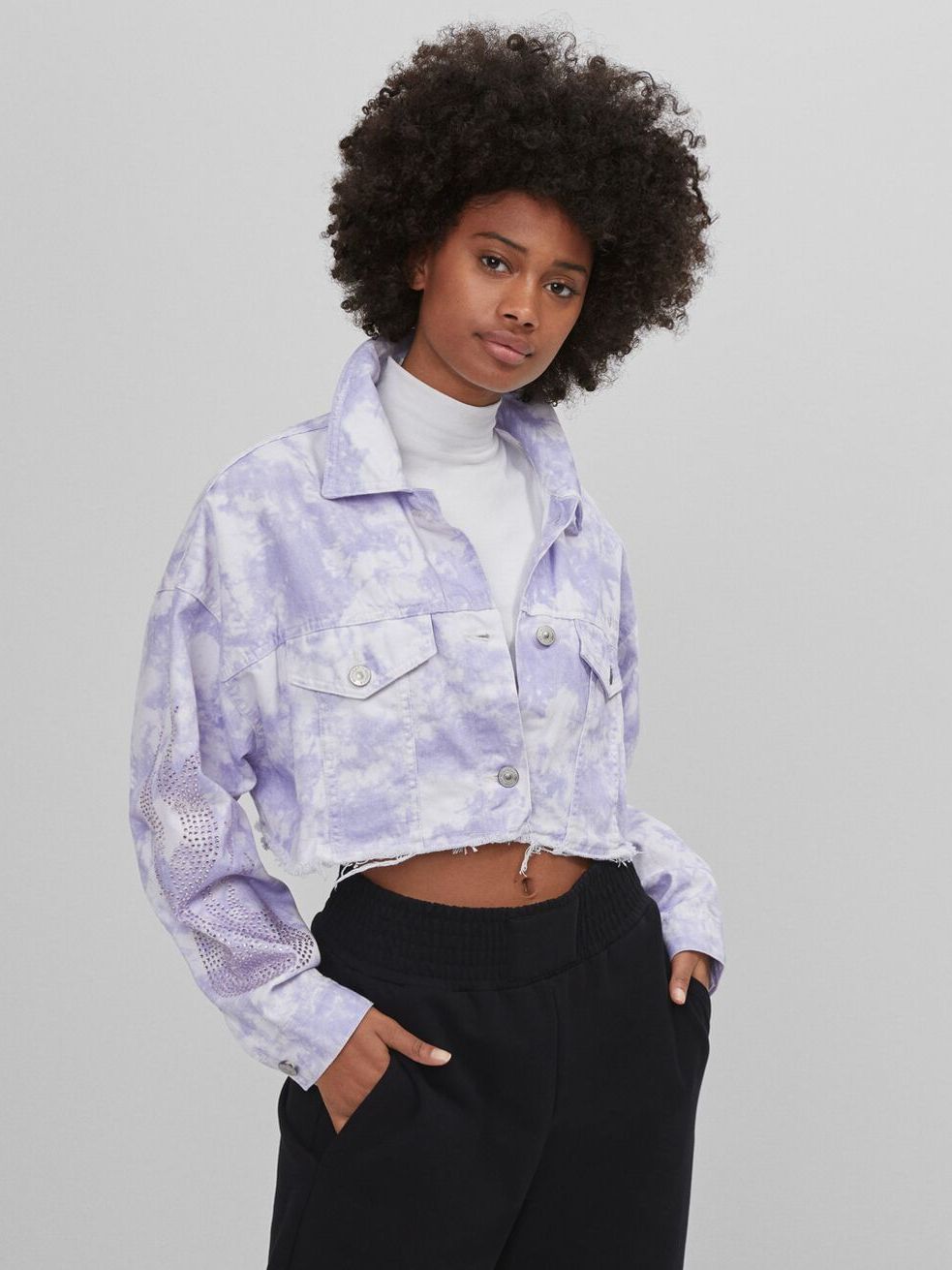 

Джинсовая куртка Bershka 1246/019/612  Фиолетовая, Джинсовая куртка Bershka 1246/019/612 S Фиолетовая