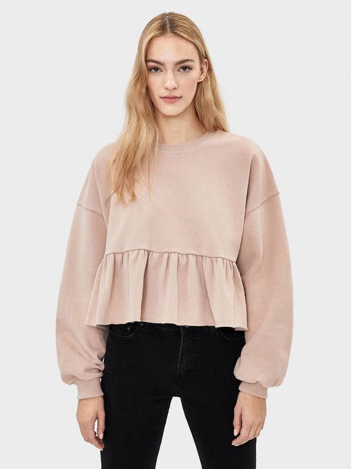 

Свитшот Bershka 1637/538/742  Бежевый, Свитшот Bershka 1637/538/742 M Бежевый