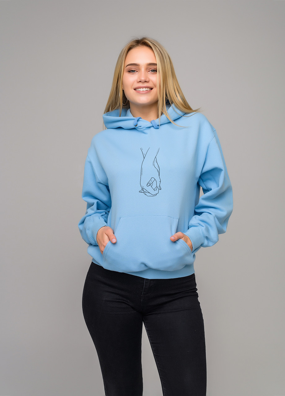 

Толстовка голубая LOYS two hands, Толстовка голубая LOYS two hands S