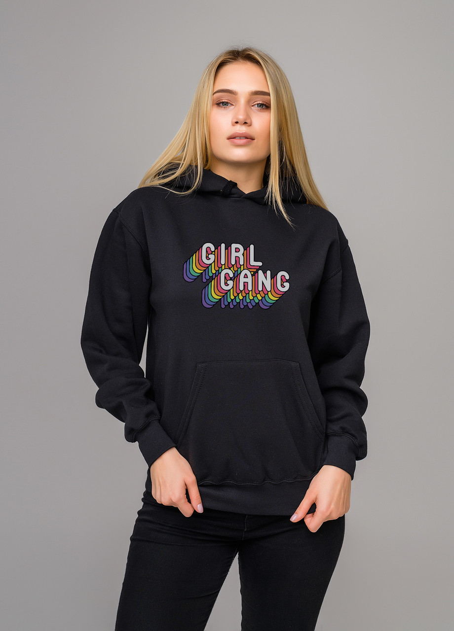 

Толстовка чёрная LOYS Girl gang, Толстовка чёрная LOYS Girl gang S