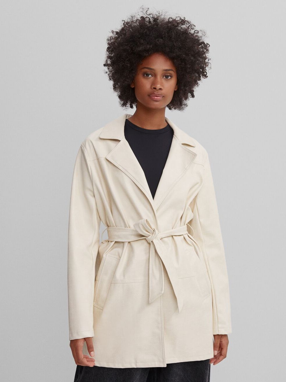 

Плащ Bershka 6429/644/752  Молочный, Плащ Bershka 6429/644/752 L Молочный