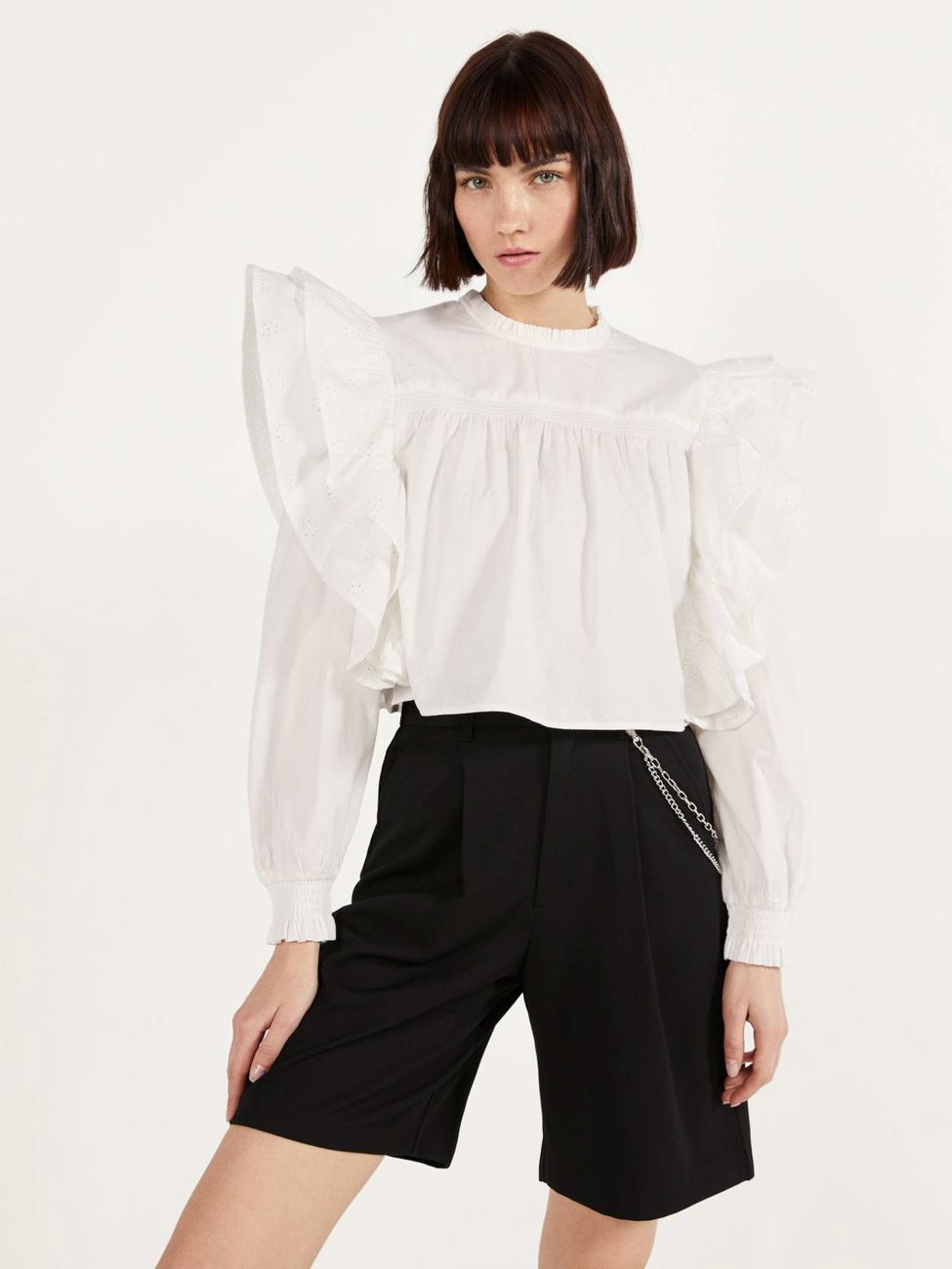 

Блузка Bershka 0707/494/712  Белая, Блузка Bershka 0707/494/712 XS Белая