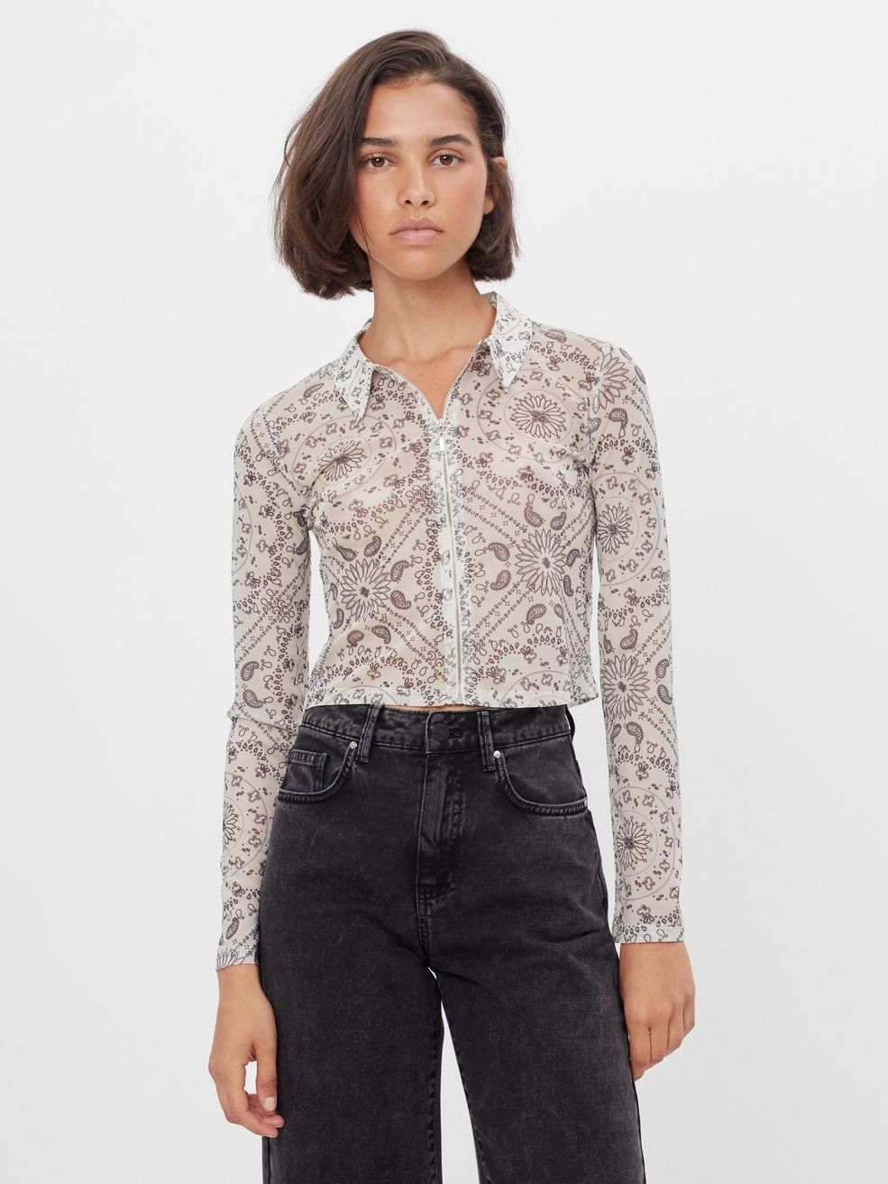 

Блузка Bershka 5912/594/712  Бежевая, Блузка Bershka 5912/594/712 XS Бежевая