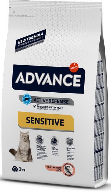 

Сухой корм для кошек Advance Cat Salmon Sensitive 3 кг. мясо лосося для кошек с чувствительным пищеварением