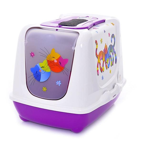 

Moderna Trendy Cat Friends Forever закрытый туалет для кошек c фильтром и совком 50х39х37 см фиолетовый