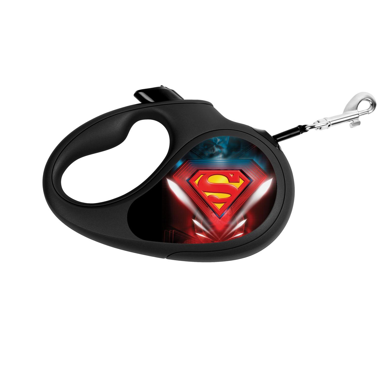

Поводок-рулетка для собак WAUDOG R-leash, рисунок "Супермен Лого", M, до 25 кг, 5 м, светоотражающая лента