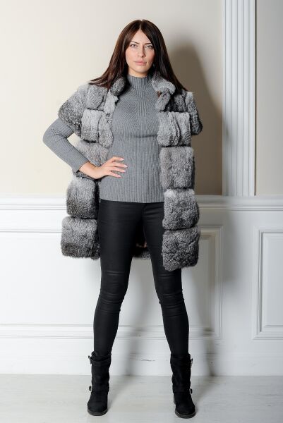 

Жилетка BG-Furs из меха кролика  Серая (Р-КР11-80-С-15/4, Жилетка BG-Furs из меха кролика 42 Серая (Р-КР11-80-С-15/4-42)