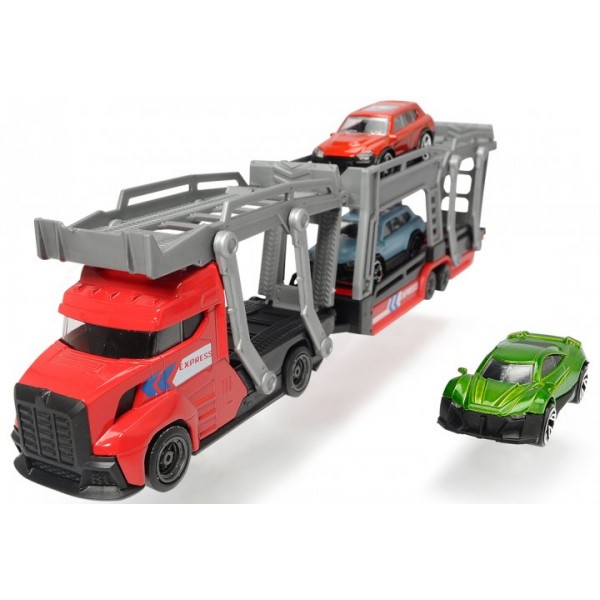 

Детский автомобильный транспортер с тремя машинками Dickie Toys красный