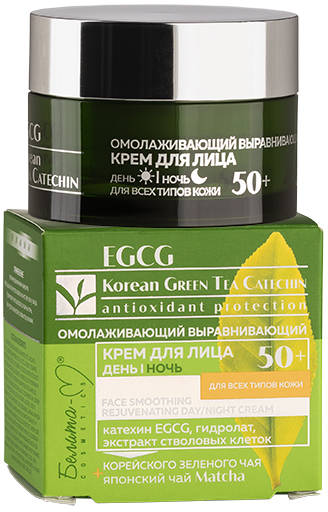 Акция на Омолаживающий выравнивающий крем для лица Белита-М Egcg Korean Green Tea Catechin для всех типов кожи 50 г (4813406008510) от Rozetka UA