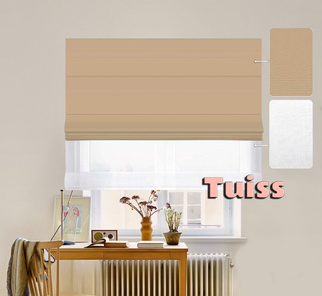 

Двойная римская штора День-Ночь ТВИН Classic InHt Джуси Велюр 200 Орех + Тюль Лён Белоснежный 50х170 см