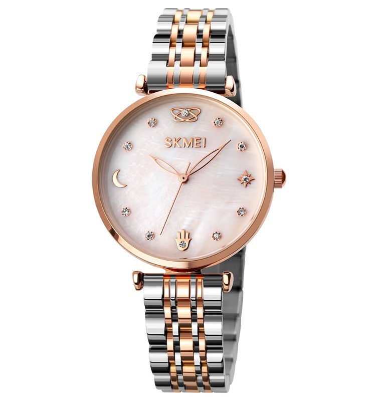

Женские часы Skmei 1800 rose gold/silver women watch кобинация серебра и розового золота