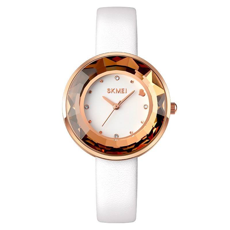 

Женские часы Skmei 1707 white leather белые