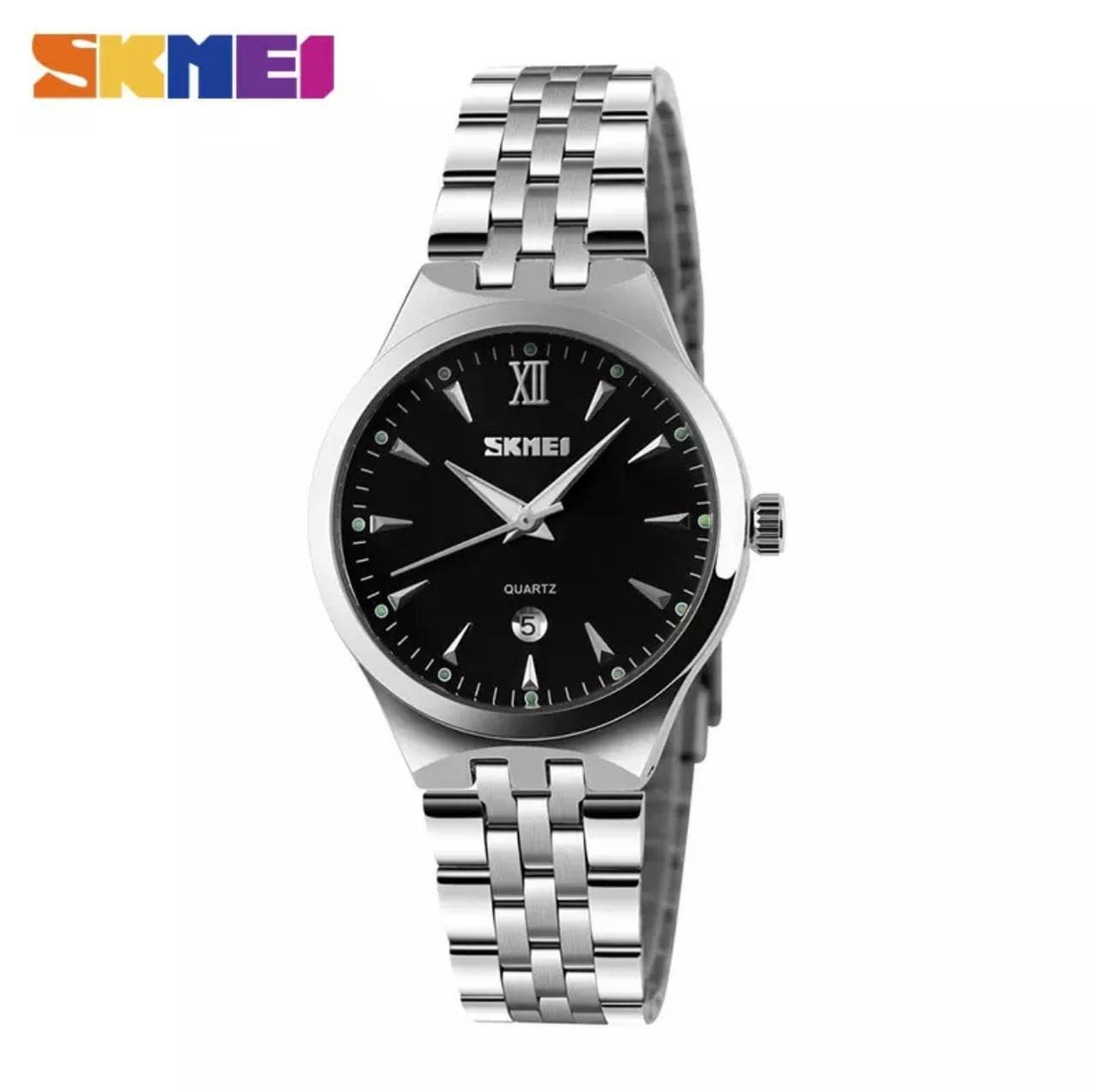 

Женские часы Skmei 9071 lady silver/black черный циферблат