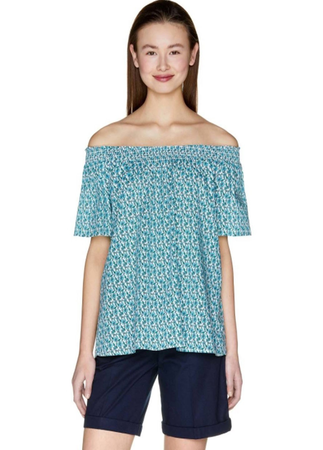 

Блуза United Colors of Benetton BEN32031 XS-S белый с голубым