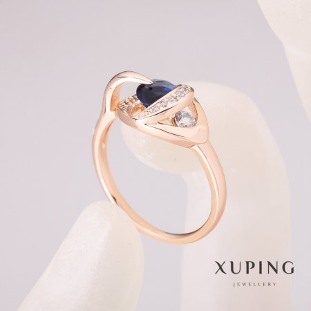 

Кольцо Xuping с синим камнем 10х13мм позолота 18к, размеры 20, размер 20, ida28370