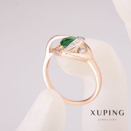 

Кольцо Xuping с зеленым камнем 10х13мм позолота 18к, размеры 16, ida28369