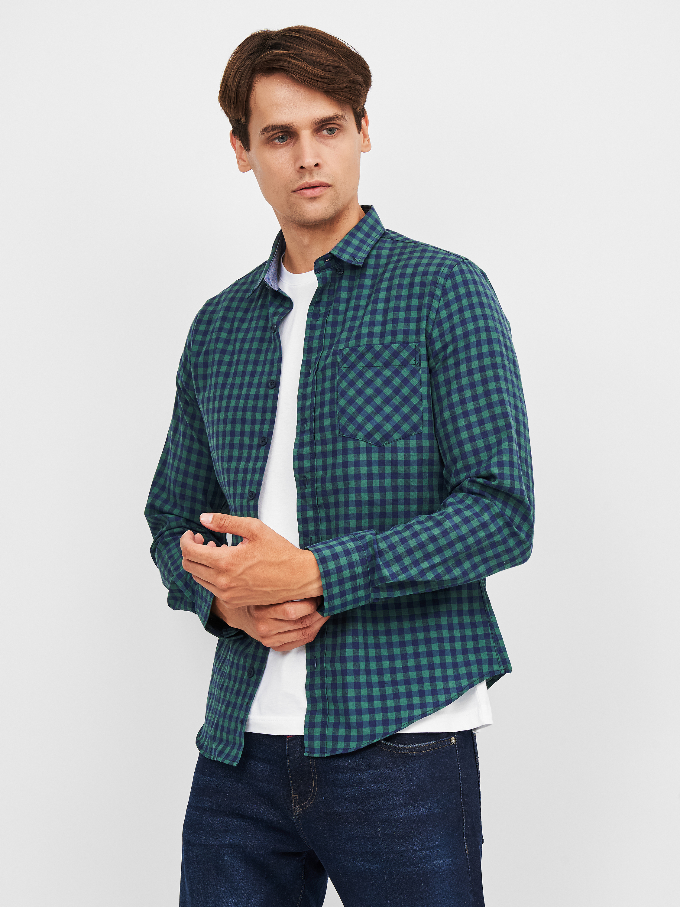 

Рубашка Koton 9KAM61649BW-41P S Green Check