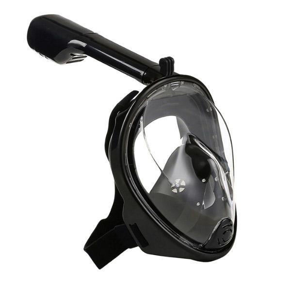 

Полнолицевая панорамная маска для плавания Easy Breath (S/M) M2068G Black с креплением для камеры